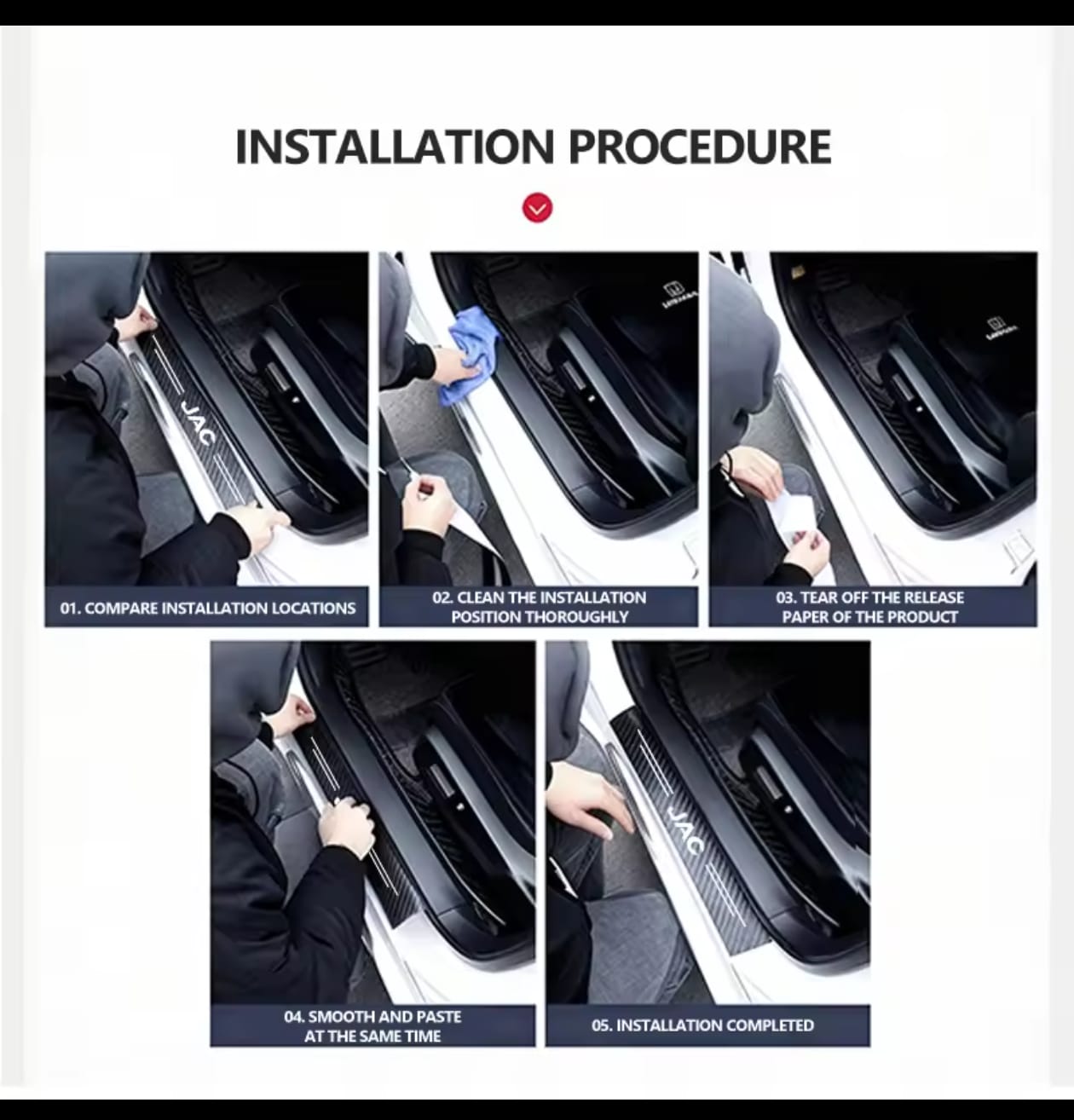 Sports Carbon Fiber Leather Door Sill Protector Stickers – 4-Piece Set | 4 Doors