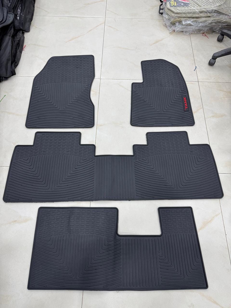 Tank 500 Premium Latex Rubber PVC Car Floor Mats – Custom Fit Heavy Duty Waterproof | 3 & 4 Pcs Sets