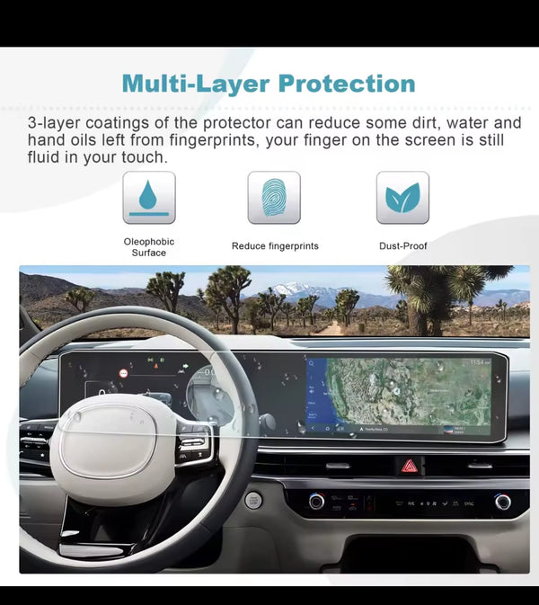Kia Sorento New Infotainment Screen Tempered Glass Protector (1-Piece)