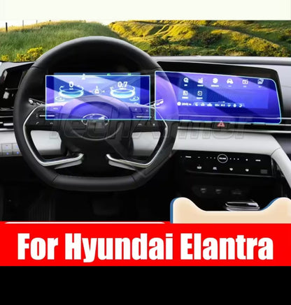 Hyundai Elantra Hybrid Infotainment Screen Tempered Glass Protector (2-Piece)