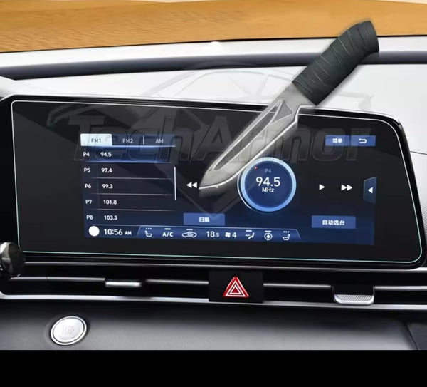 Hyundai Elantra Hybrid Infotainment Screen Tempered Glass Protector (2-Piece)