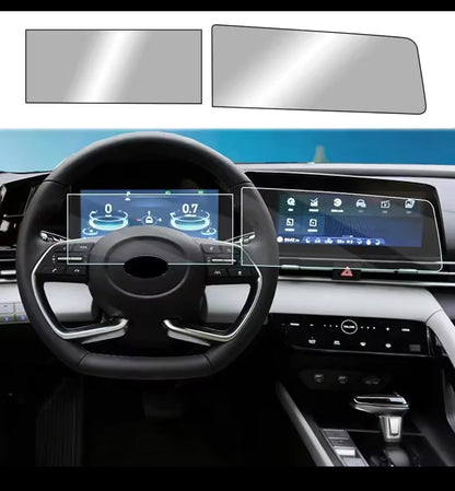 Hyundai Elantra Hybrid Infotainment Screen Tempered Glass Protector (2-Piece)