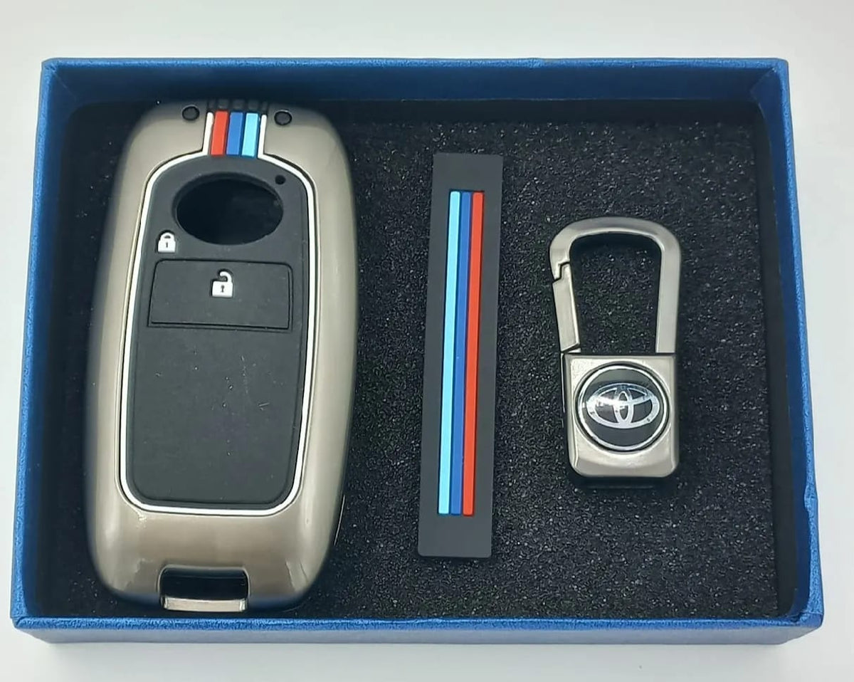 Daihatsu Rocky Premium Zinc Alloy Smart Car Key Cover with Leather Keychain