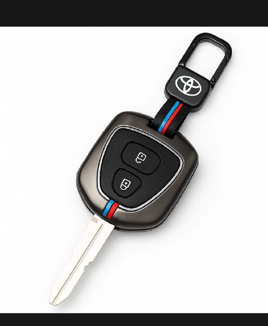 Daihatsu Mira Premium Zinc Alloy Smart Car Key Cover with Leather Keychain