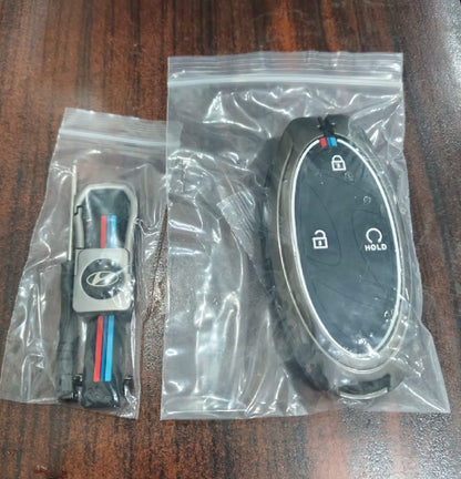 Hyundai Tucson Hybrid Premium Zinc Alloy Smart Car Key Cover with Leather Keychain (Copy)