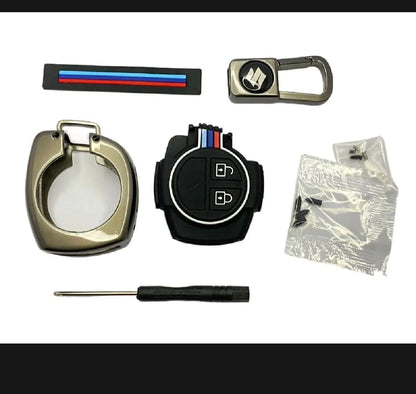 Suzuki Alto Premium Zinc Alloy Smart Car Key Cover with Leather Keychain