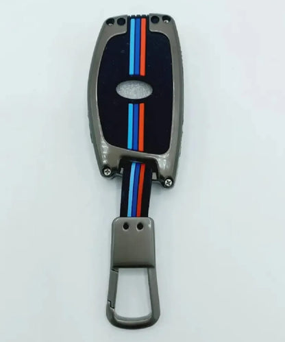 Hyundai Elantra Premium Zinc Alloy Smart Car Key Cover with Leather Keychain