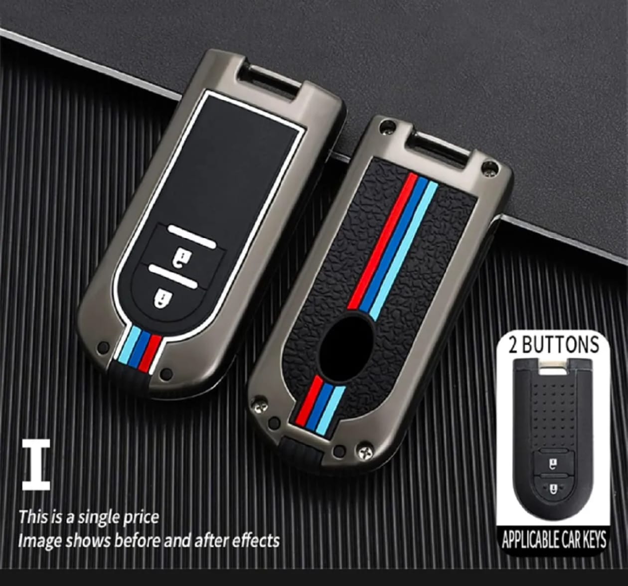 Daihatsu Cast Premium Zinc Alloy Smart Car Key Cover with Leather Keychain