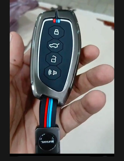 Haval H6 Facelift Premium Zinc Alloy Smart Car Key Cover with Leather Keychain (Copy)