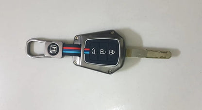 Honda City New Premium Zinc Alloy Smart Car Key Cover with Leather Keychain (Copy)