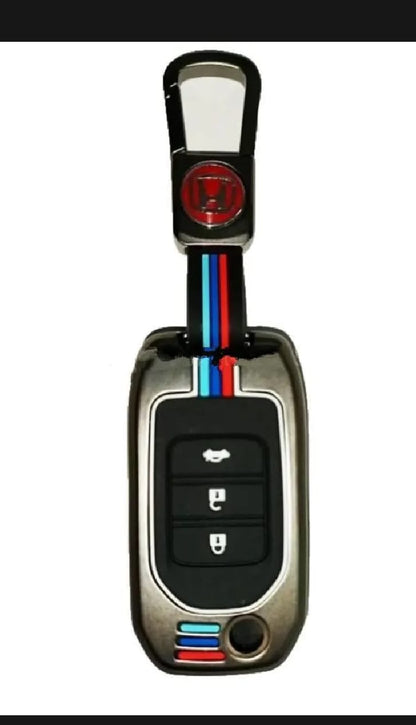 Honda Civic Rebirth 2012-2016 New Premium Zinc Alloy Smart Car Key Cover with Leather Keychain (Copy) (Copy)