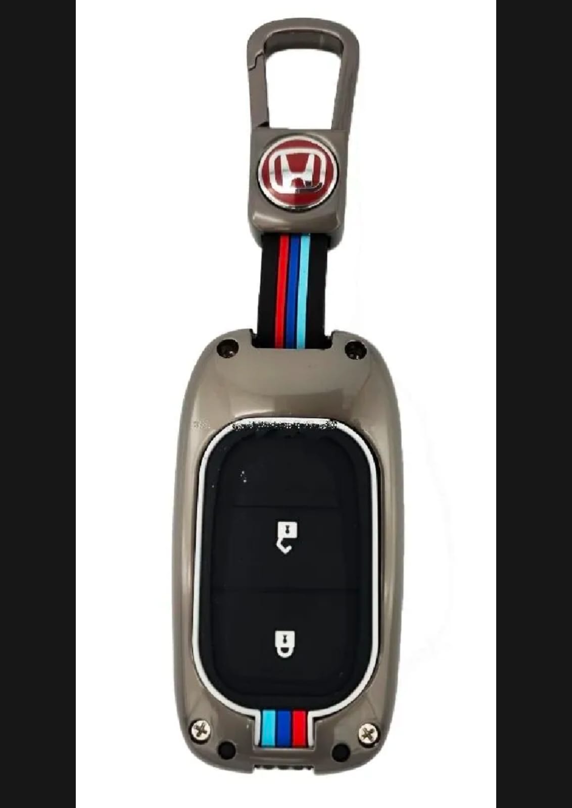 Honda HRV New Premium Zinc Alloy Smart Car Key Cover with Leather Keychain