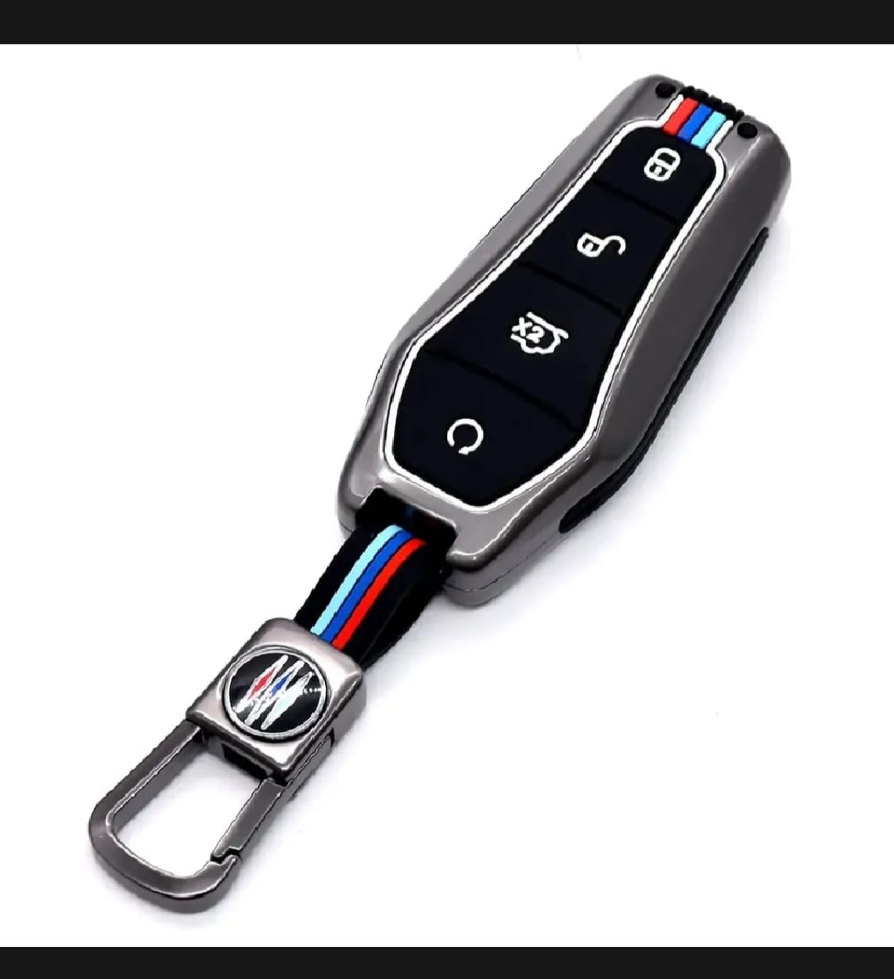 BYD Shark 6 Premium Zinc Alloy Smart Car Key Cover with Leather Keychain