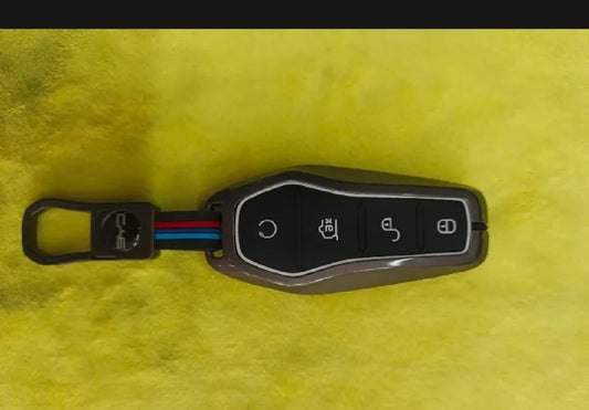 BYD Atto 2 Premium Zinc Alloy Smart Car Key Cover with Leather Keychain (Copy)