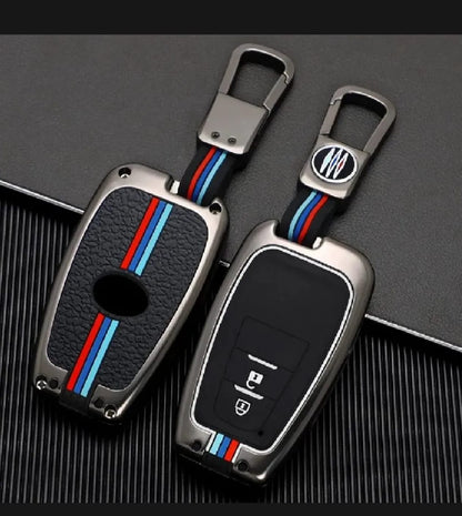 Toyota Prius 2015-2022 Premium Zinc Alloy Smart Car Key Cover with Leather Keychain