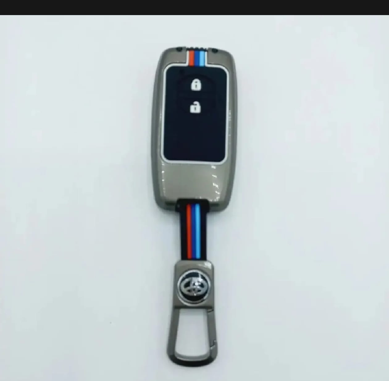 Toyota Aqua Premium Zinc Alloy Smart Car Key Cover with Leather Keychain