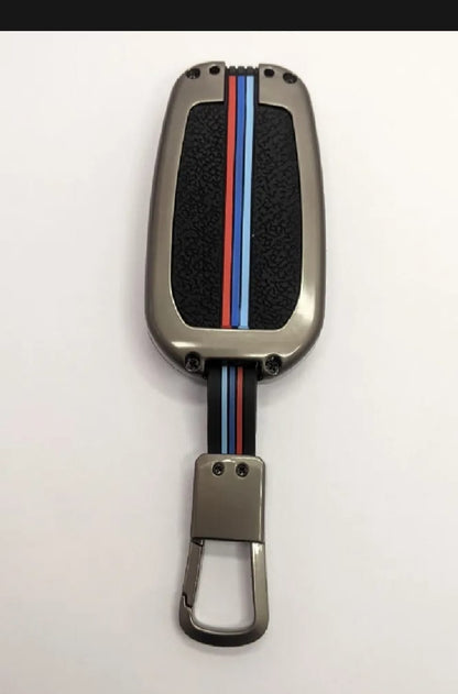 Toyota Fortuner Premium Zinc Alloy Smart Car Key Cover with Leather Keychain