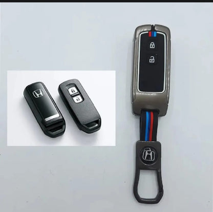 Honda N Box Premium Zinc Alloy Smart Car Key Cover with Leather Keychain (Copy)