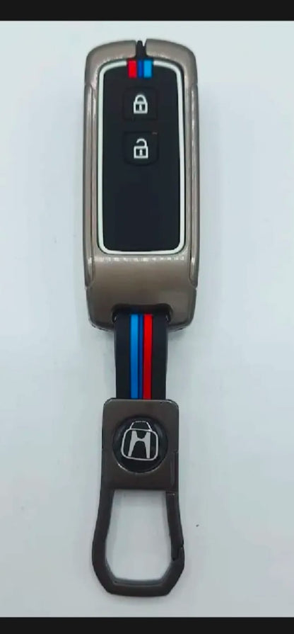 Honda N Box Premium Zinc Alloy Smart Car Key Cover with Leather Keychain (Copy)