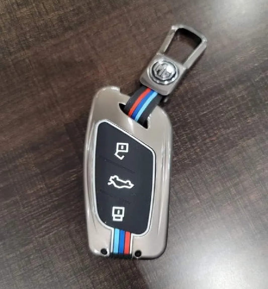 Mg Hs New Premium Zinc Alloy Smart Car Key Cover with Leather Keychain