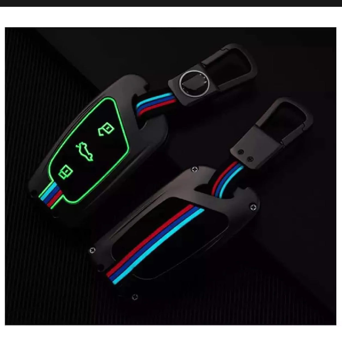 Mg Hs Premium Zinc Alloy Smart Car Key Cover with Leather Keychain