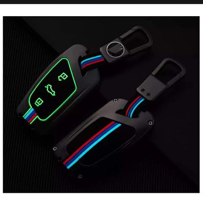 Mg Hs Premium Zinc Alloy Smart Car Key Cover with Leather Keychain