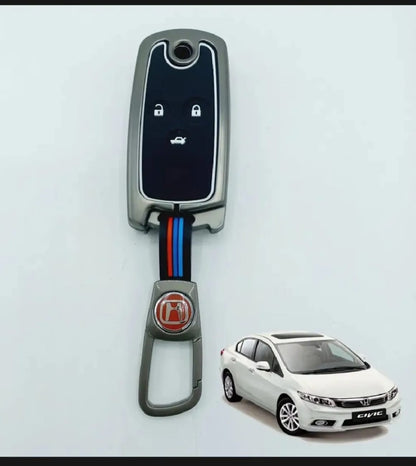 Honda Civic Rebirth 2012-2016 New Premium Zinc Alloy Smart Car Key Cover with Leather Keychain (Copy) (Copy) (Copy)