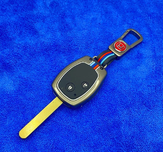 Honda City 2009-2021 Premium Zinc Alloy Smart Car Key Cover with Leather Keychain (Copy)