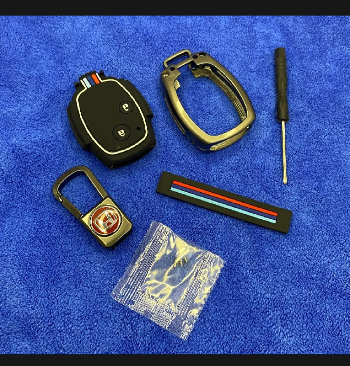 Honda City 2009-2021 Premium Zinc Alloy Smart Car Key Cover with Leather Keychain (Copy)