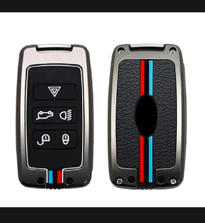 Range Rover Premium Zinc Alloy Smart Car Key Cover with Leather Keychain