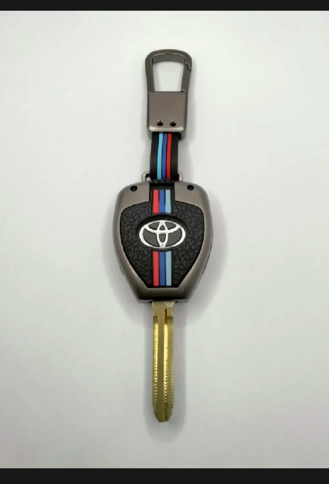 Toyota Corolla 2008-2014 Premium Zinc Alloy Smart Car Key Cover with Leather Keychain