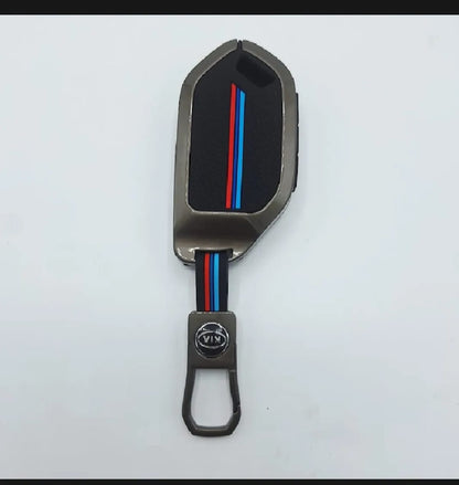 Kia Sorento Hybrid Premium Zinc Alloy Smart Car Key Cover with Leather Keychain