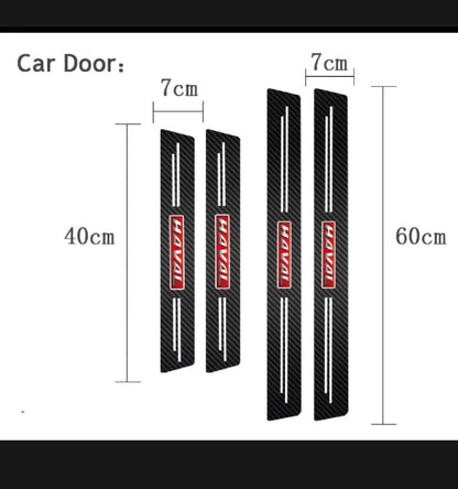 Haval Carbon Fiber Leather Door Sill Protector Stickers – 4-Piece Set | 4 Doors