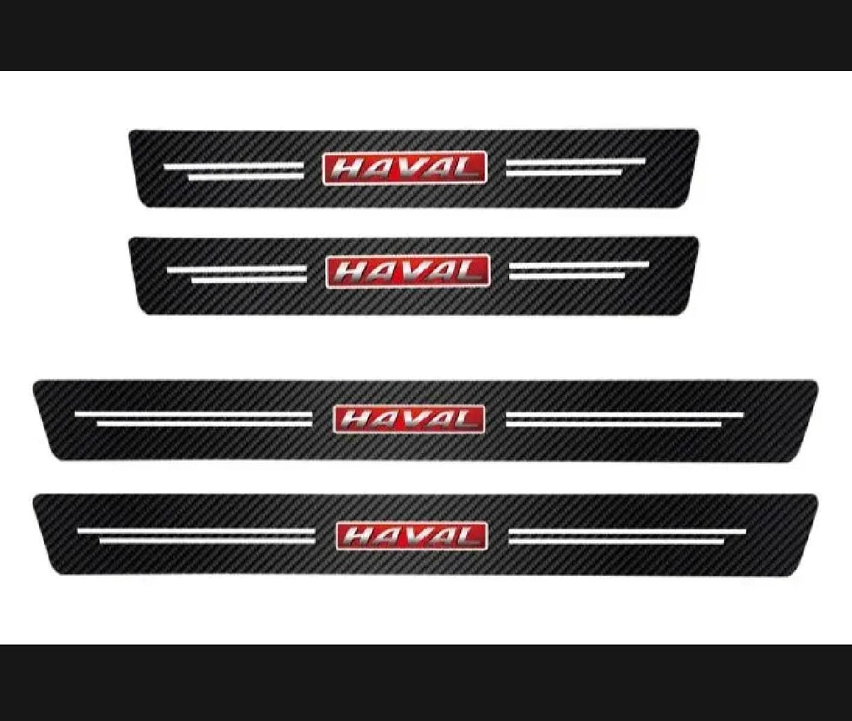 Haval Carbon Fiber Leather Door Sill Protector Stickers – 4-Piece Set | 4 Doors
