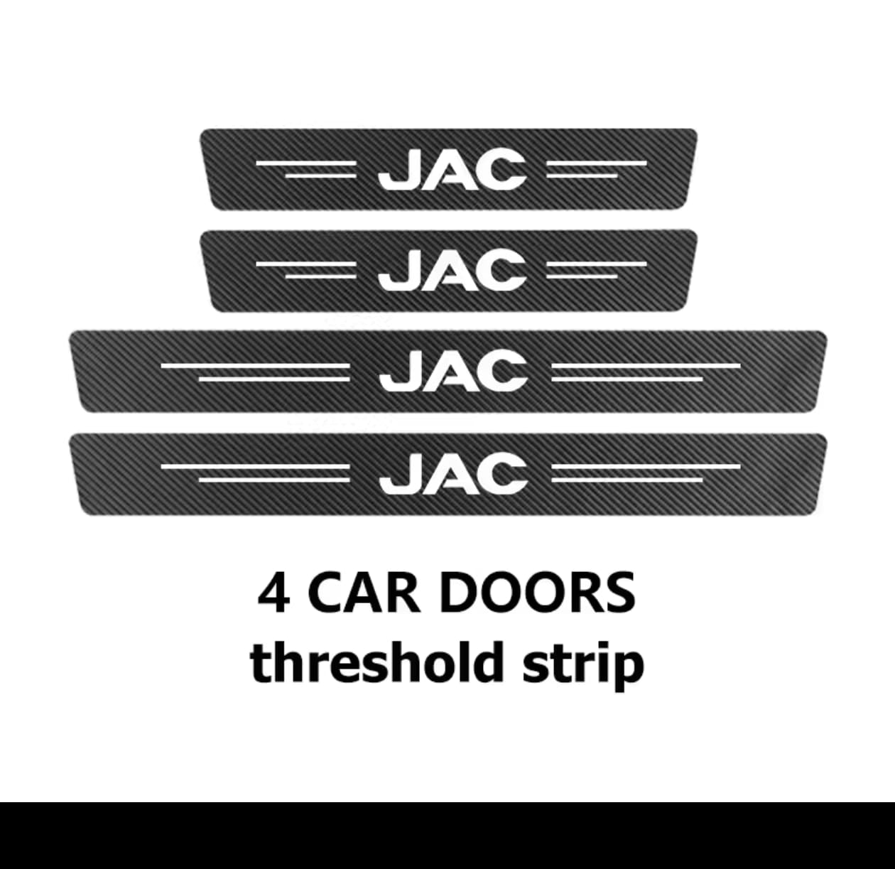 Jac Carbon Fiber Leather Door Sill Protector Stickers – 4-Piece Set | 4 Doors