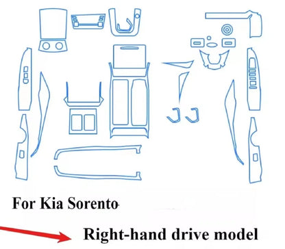 Kia Sorento Hybrid Premium TPU Interior PPF Protective Film – Scratch Resistant, Waterproof & Transparent