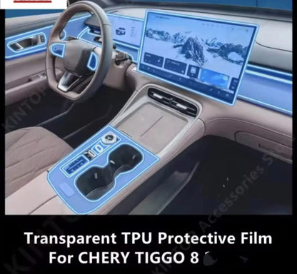 Chery Tiggo 8 PHEV Premium TPU Interior PPF Protective Film – Scratch Resistant, Waterproof & Transparent