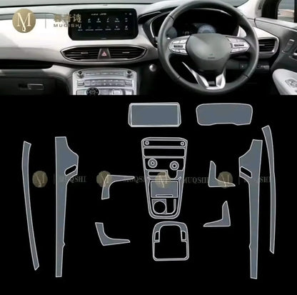 Hyundai Santa Fe Premium TPU Interior PPF Protective Film – Scratch Resistant, Waterproof & Transparent
