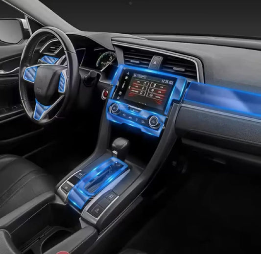 Honda Civic X 2016-2021 Premium TPU Interior PPF Protective Film – Scratch Resistant, Waterproof & Transparent