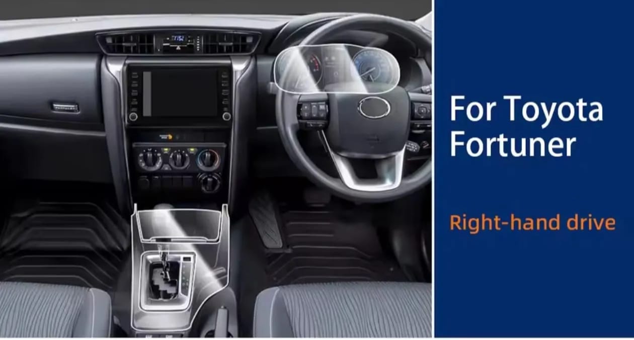 Toyota Fortuner Premium TPU Interior PPF Protective Film – Scratch Resistant, Waterproof & Transparent