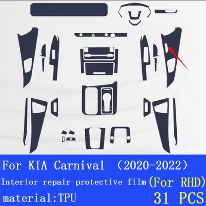 Kia Carnival 2020-2026 Premium TPU Interior PPF Protective Film – Scratch Resistant, Waterproof & Transparent