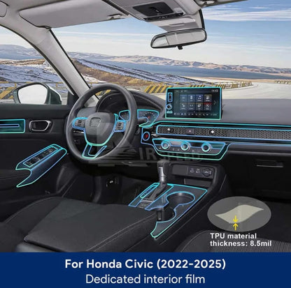 Honda Civic New Premium TPU Interior PPF Protective Film – Scratch Resistant, Waterproof & Transparent