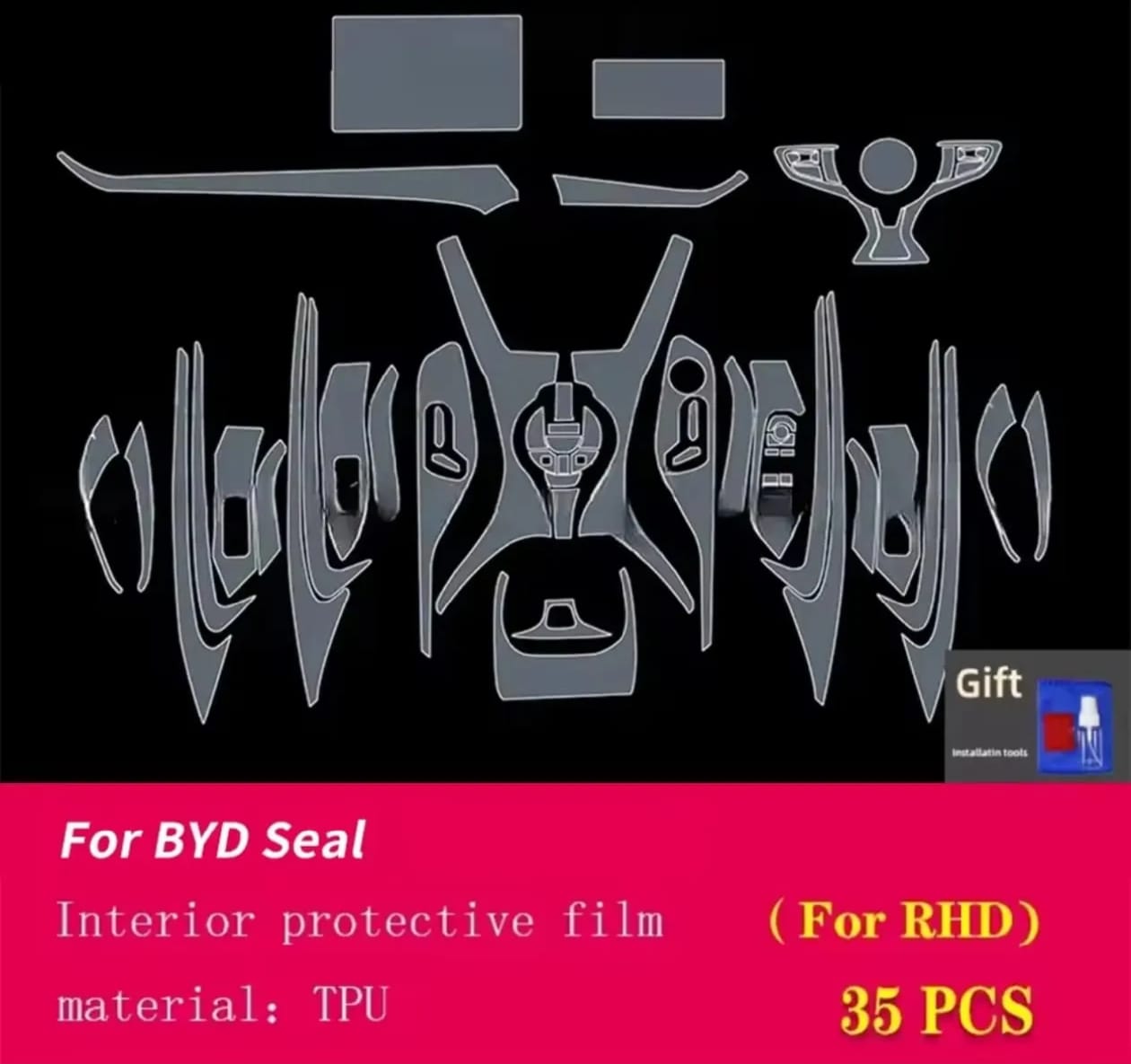 Byd Seal Premium TPU Interior PPF Protective Film – Scratch Resistant, Waterproof & Transparent