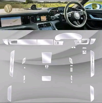 Porsche Taycan Premium TPU Interior PPF Protective Film – Scratch Resistant, Waterproof & Transparent