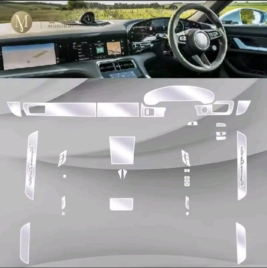 Porsche Taycan Premium TPU Interior PPF Protective Film – Scratch Resistant, Waterproof & Transparent