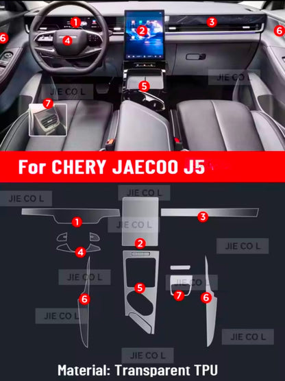 Jaecoo J5 Premium TPU Interior PPF Protective Film – Scratch Resistant, Waterproof & Transparent