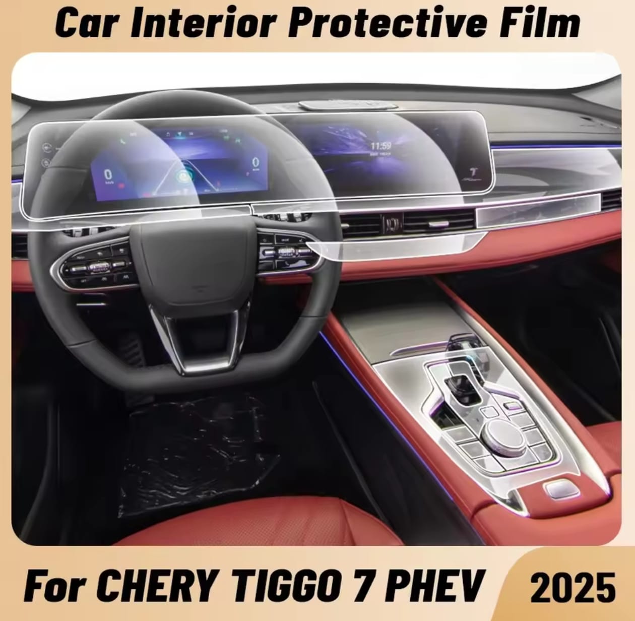 Chery Tiggo 7 PHEV Premium TPU Interior PPF Protective Film – Scratch Resistant, Waterproof & Transparent