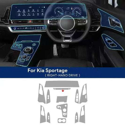 Kia Sportage Hybrid Premium TPU Interior PPF Protective Film – Scratch Resistant, Waterproof & Transparent