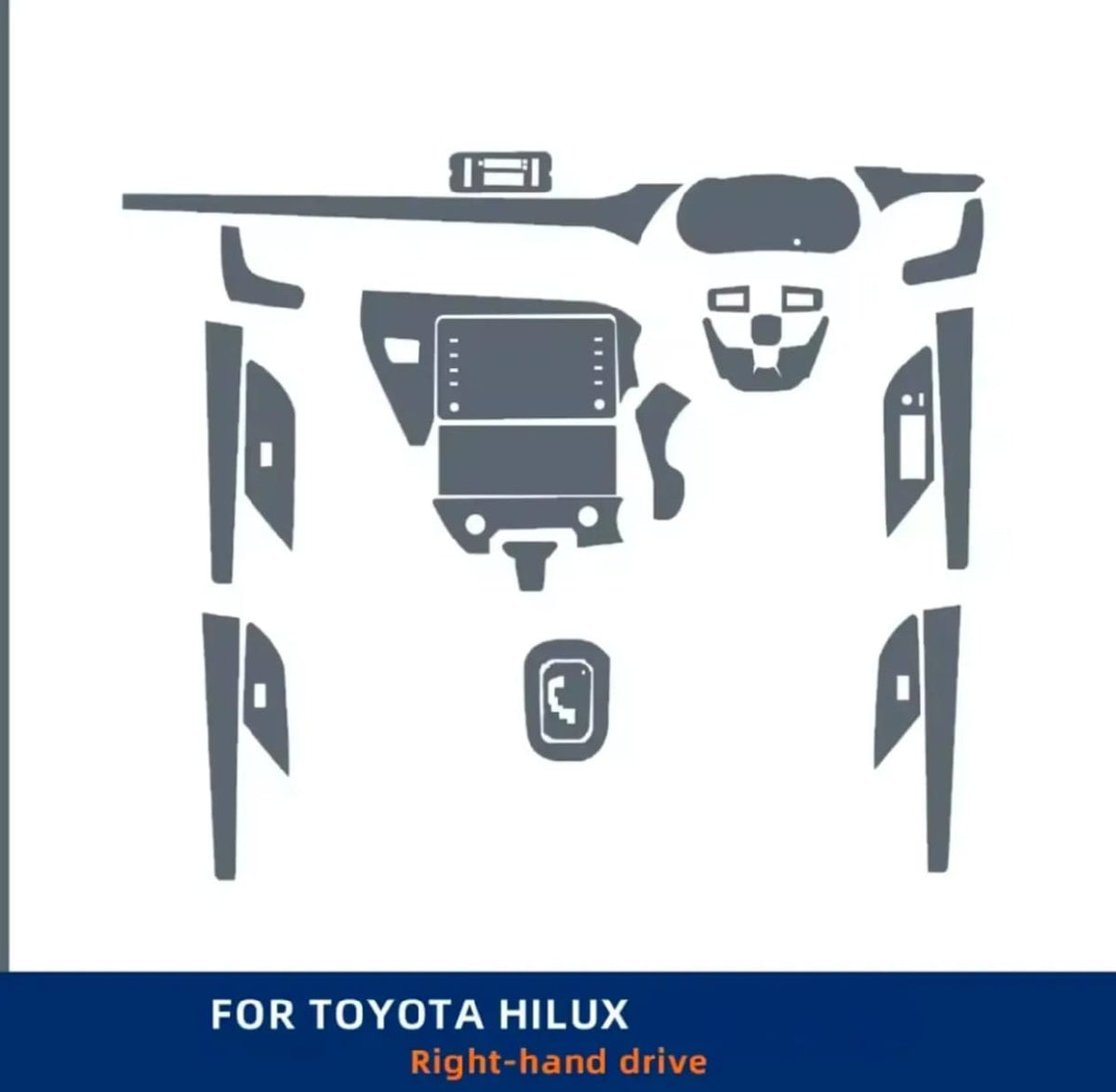 Toyota Hilux Revo/Rocco Premium TPU Interior PPF Protective Film – Scratch Resistant, Waterproof & Transparent