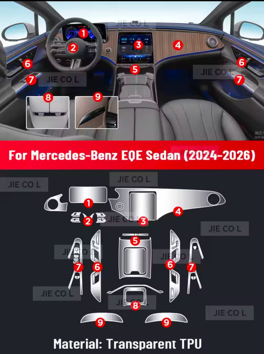 Mercedes EQS Premium TPU Interior PPF Protective Film – Scratch Resistant, Waterproof & Transparent